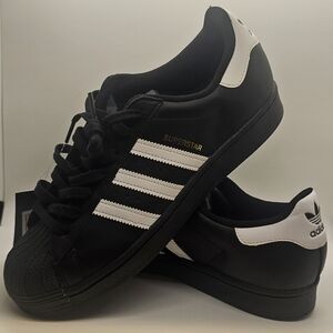 Adidas Superstar Black with White Stripes Men's Sneakers